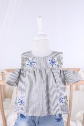 Babyhola Bluz Şort Kız Çocuk Yazlık Bayramlık Takım 1026 - 2