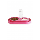 TİNEKE Hazneli Çelik Taslı Kedi-köpek Mama Ve Su Kabı Seti 500ml PEMBE 1 ADET - 1