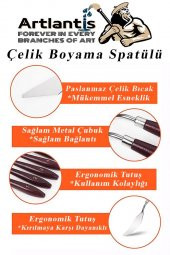 Çelik Spatül 5 Li Set Resim Ve Heykel Çelik Spatula Esnek Çelik Palet Bıçağı Pasta Spatulası 1 Paket - 3
