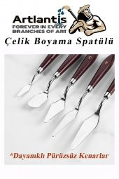Çelik Spatül 5 Li Set Resim Ve Heykel Çelik Spatula Esnek Çelik Palet Bıçağı Pasta Spatulası 1 Paket - 4