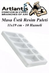 Masa Üstü Resim Paleti 1 Adet 10 Hazneli Boya Paleti 11x19 cm Sanatsal Boyalar İçin Palet Akrilik Boya Yağlı Boya Guaj Boya - 1
