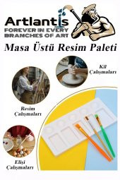 Masa Üstü Resim Paleti 1 Adet 10 Hazneli Boya Paleti 11x19 cm Sanatsal Boyalar İçin Palet Akrilik Boya Yağlı Boya Guaj Boya - 3