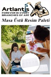 Masa Üstü Resim Paleti 1 Adet 10 Hazneli Boya Paleti 11x19 cm Sanatsal Boyalar İçin Palet Akrilik Boya Yağlı Boya Guaj Boya - 5