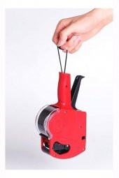 Etiket Makinesi Kırmızı 1 Adet Fiyat Etiket Makinası 8 Haneli Yedek Kartuşlu Mağaza Dükkan Market İçin İdeal - 4