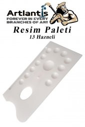 Dikdörtgen Resim Paleti 1 Adet 13 Hazneli Boya Paleti Sanatsal Boyalar İçin Palet Akrilik Boya Yağlı Boya Guaj Boya - 1
