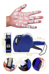 Etiket Makinesi Mavi 1 Adet Fiyat Etiket Makinası 8 Haneli Yedek Kartuşlu Mağaza Dükkan Market İçin İdeal - 2