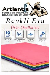 Eva 10 Renk A4 20x30 1 Paket Düz Eva Süngeri 10 Lu Renkli Eva 20*30 Elişi Okul Öncesi Ana Sınıfı İlkokul - 4
