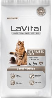 Lavital Kuzu Etli Kısırlaştırılmış Yetişkin Kedi Maması 12 Kg - 1