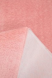 Orkide Home Modern Dekoratif Halı Jel Kaymaz Taban Peluş Puffy Kalp Model Pembe Paspas Takımı 70x100 - 2