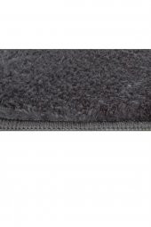 Orkide Home Modern Dekoratif Halı Jel Kaymaz Taban Peluş Puffy Kalp Model Antrasit  Paspas Takımı 70 - 3