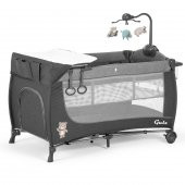 Gulz Elite Dönenceli Sallanır Oyun Parkı Bebek Beşik 70x120 Cm + Viscotech Yatak Dark Gray - 2