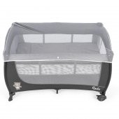 Gulz Elite Dönenceli Sallanır Oyun Parkı Bebek Beşik 70x120 Cm + Viscotech Yatak  Dark Gray - 5
