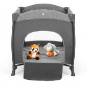 Gulz Elite Dönenceli Sallanır Oyun Parkı Bebek Beşik 70x120 Cm + Viscotech Yatak Dark Gray - 6