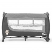 Gulz Elite Dönenceli Sallanır Oyun Parkı Bebek Beşik 70x120 Cm + Viscotech Yatak Dark Gray - 9