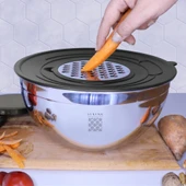 Serenk Modernist Rendeli Çelik Karıştırma ve Saklama Kabı Seti 16-20-24 cm thumbnail 3