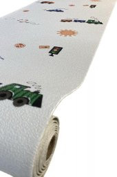 Renkli Duvarlar 50x280 Cm (1,4m2) Trafik Temalı Kendinden Yapışkanlı Duvar Kağıdı Esnek Silinebilir Çocuk Odası thumbnail 2