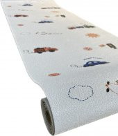 Renkli Duvarlar 50x280 Cm (1,4m2) Trafik Temalı Kendinden Yapışkanlı Duvar Kağıdı Esnek Silinebilir Çocuk Odası thumbnail 3