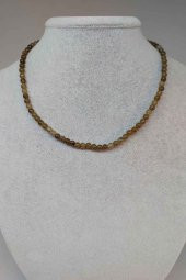 Labradorit Taşı 4mm 1000 Ayar Gümüş İpli Kolye (Klipsli) thumbnail 1