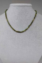 Peridot (Zebercet) Taşı Faset Kesim 4mm 1000 Ayar Gümüş İpli Kolye (Klipsli) thumbnail 1