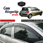 Renault Megane 2 Hb 2003-2008 Uyumlu Mugen Cam Rüzgarlığı Seti Piano Black 4lü İthal - 1
