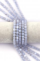 Mavi Kalsedon Doğal Taş Dizi 6 mm Küre Kesim thumbnail 1