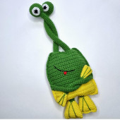Hareketli kurbağa oyuncak 0-3 yaş oyuncak Amigurumi hediyelik oyuncak - 1