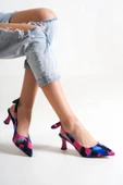 Minipony Lila Batik Kısa Topuk Stiletto Topuklu Ayakkabı thumbnail 2