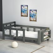 DEKORMİA MONTESSORİ KARYOLA  ( 90x190 cm Yatak Uyumludur ) W44  ANTRASİT - 1