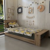 İdeal Yavrulu Karyola Tek Kişilik 90x190 Montessori Karyola U30-1 - 1