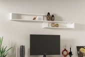 DEKORMİA LAYN DUVAR DUVAR RAFI PARLAK BEYAZ 150 CM - 1