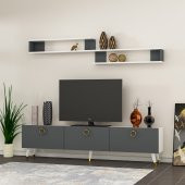 NEWLİNE  New Rainbow Beyaz - Antrasit Renk 180 cm thumbnail 3