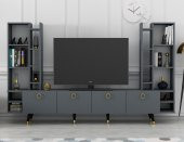 DEKORMİA MAX GOLD TV ÜNİTESİ ANTRASİT 223 CM - 1