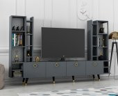 DEKORMİA MAX GOLD TV ÜNİTESİ ANTRASİT 223 CM - 2