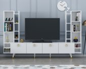 DEKORMİA MAX GOLD TV ÜNİTESİ PARLAK BEYAZ 223 CM - 1