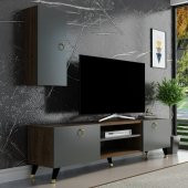 DEKORMİA DEKOR TV ÜNİTESİ GOLD CEVİZ ANTRASİT 150 CM - 1