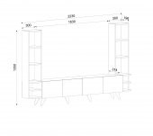 Dekormia Gold Edda Tv Ünitesi Çırağan - Antrasit 223 cm thumbnail 5