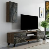 DEKORMİA MOON GOLD TV ÜNİTESİ 180 CM CEVİZ MERMER - 1