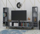 Dekormia Gold Edda Tv Ünitesi Antrasit 223 cm - 2