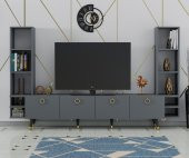 Dekormia Gold Edda Tv Ünitesi Antrasit 223 cm - 4