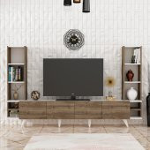 DEKORMİA PASSİON TV ÜNİTESİ BEYAZ CEVİZ 223 CM thumbnail 1