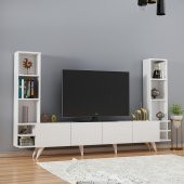 DEKORMİA PASSİON TV ÜNİTESİ PARLAK BEYAZ 223 CM - 1
