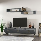 DEKORMİA LAYN TV ÜNİTESİ ANTRASİT 150 CM thumbnail 3