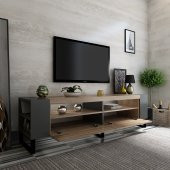 Snow Tv Ünitesi 42 cm Derinlik Demir Ayaklı Çırağan - Antrasit x2022-2 - 2