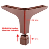 Sedef Lüks Mobilya Kanepe Sehpa Tv Ünitesi Koltuk Ayağı 12 Cm Ahşap Desenli Ceviz Baza Ayakları thumbnail 6