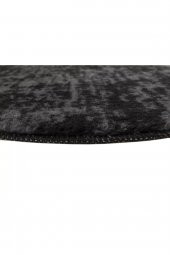 Orkide Home Modern Dekoratif Halı Jel Kaymaz Taban Peluş Puffy Kalp Model SİYAH GRİ Saçaklı Paspas T - 2