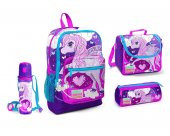 Coral High Mor Unicorn Desenli Beslenme Okul Çantası Kalemlik + Matara thumbnail 1