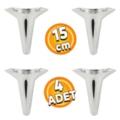 Aspen Lüks Mobilya Kanepe Koltuk Tv Ünitesi Baza Çekyat Ayağı Ayakları 15 Cm Krom (4 ADET) Plastik thumbnail 1