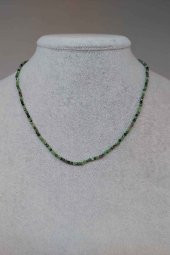 Anyolit (Rubizoit) Taşı 2mm 1000 Ayar Gümüş İpli Kolye (Klipsli) thumbnail 1