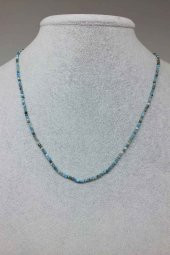 Apatit Taşı 2mm 1000 Ayar Gümüş İpli Kolye (Klipsli) thumbnail 1