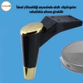 Maya Lüks Mobilya Kanepe Sehpa Tv Ünitesi Koltuk Ayağı 15 Cm Siyah Altın Baza Ayakları thumbnail 4